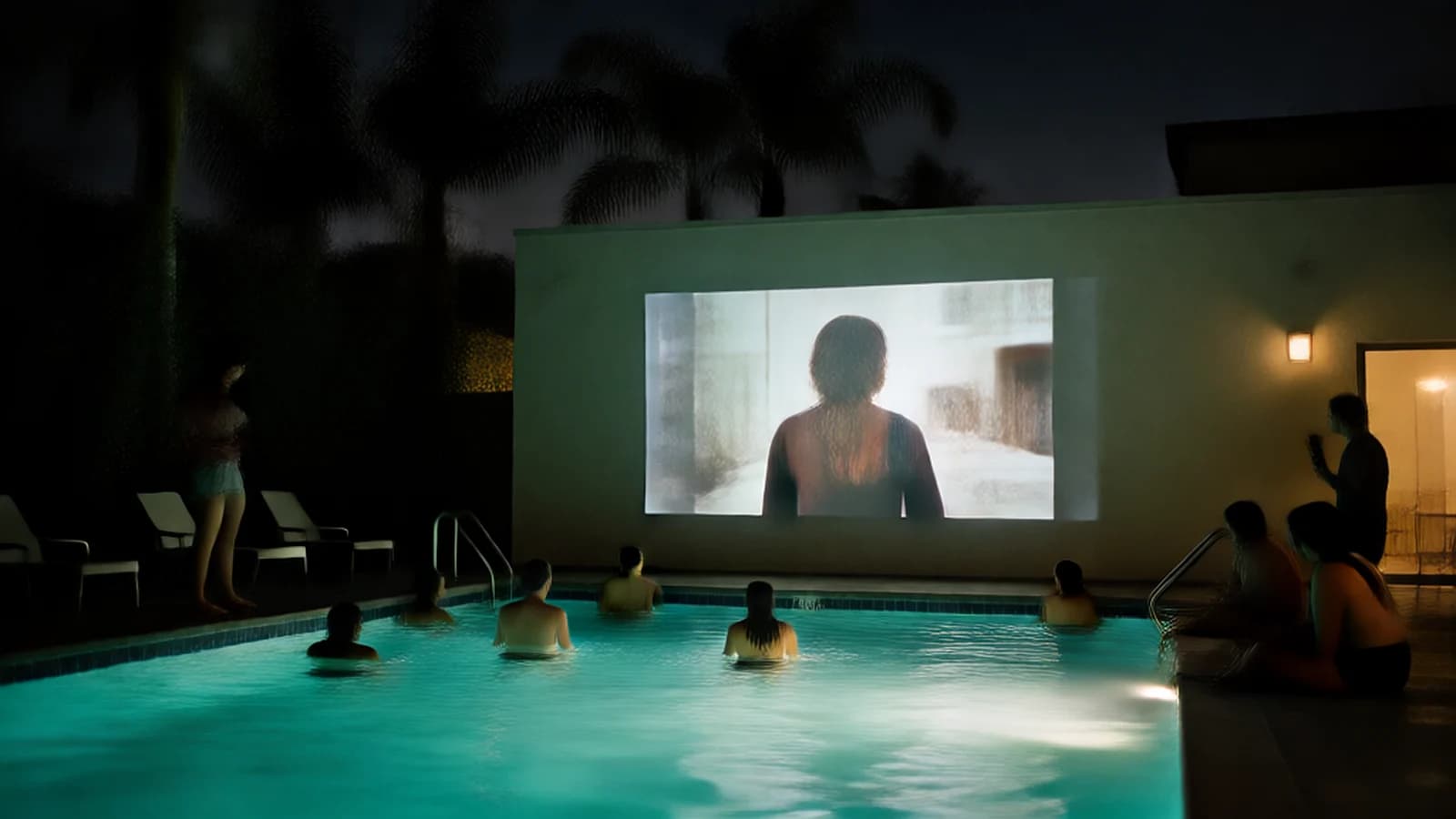 Art for Night Swimming Club, poolside